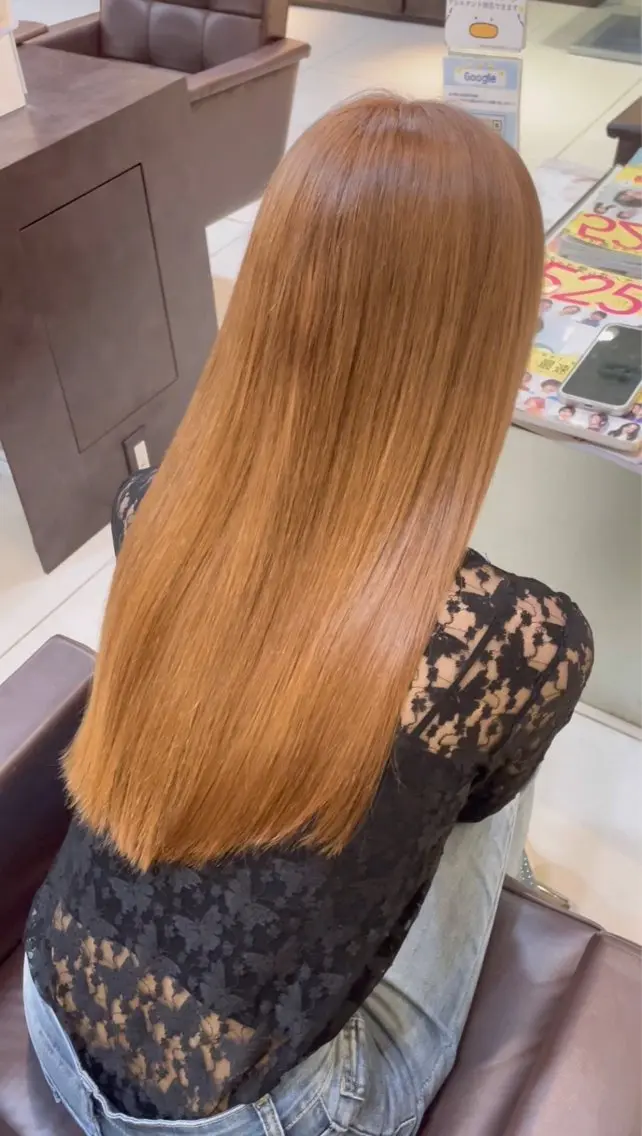 セミロング カラー 🤎韓国ヘア ベージュ まゆか🤎のヘアスタイル