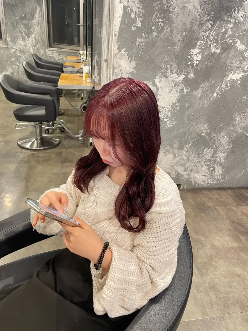 セミロング カラー ヘアカラー ハイトーン 横浜💞ミオのヘアスタイル