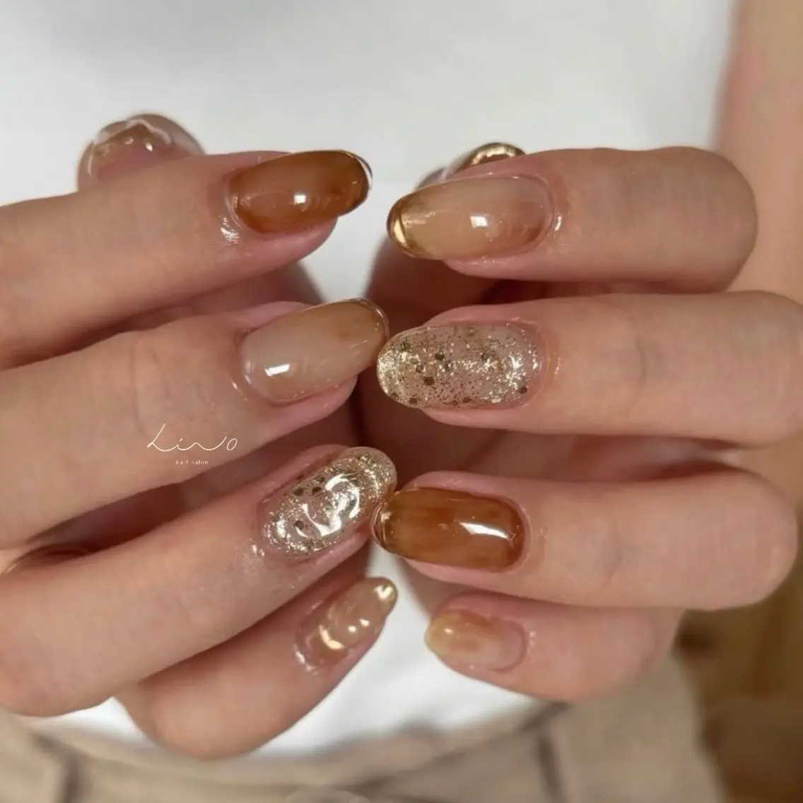 ネイル ニュアンスネイル ショートネイル ハンドネイル nail salon linoのネイルデザイン