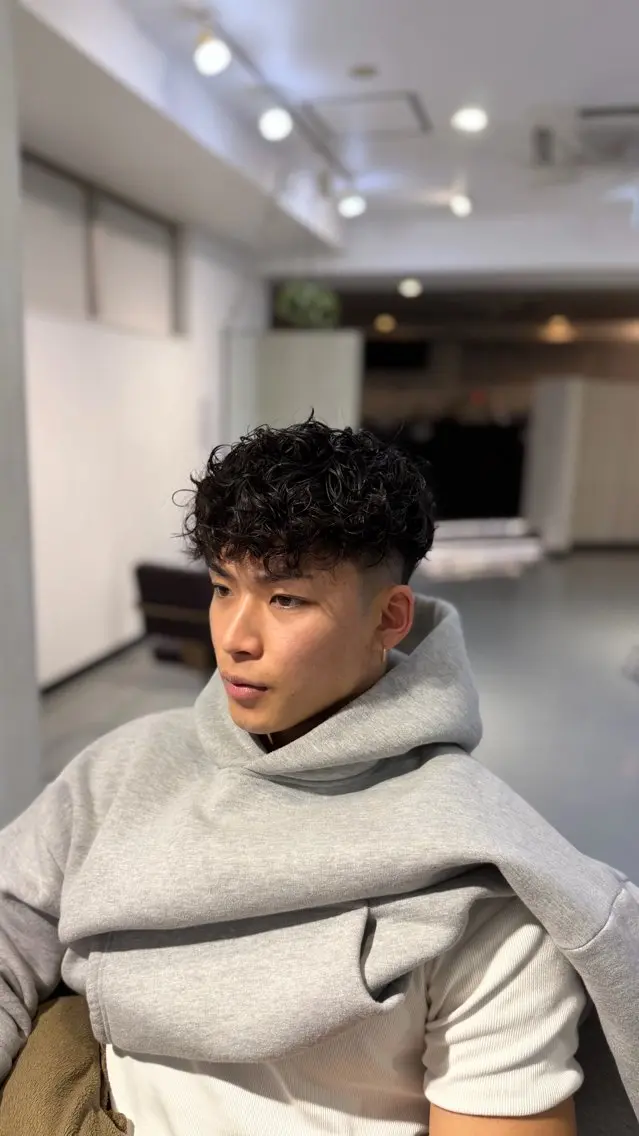 パーマ メンズ カット パーマ 小礒 幸輝のヘアスタイル