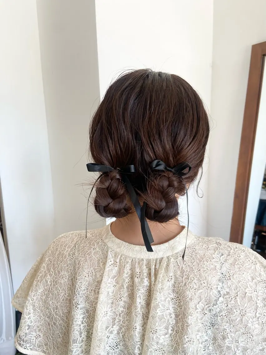 ヘアアレンジ まつ あみのヘアスタイル