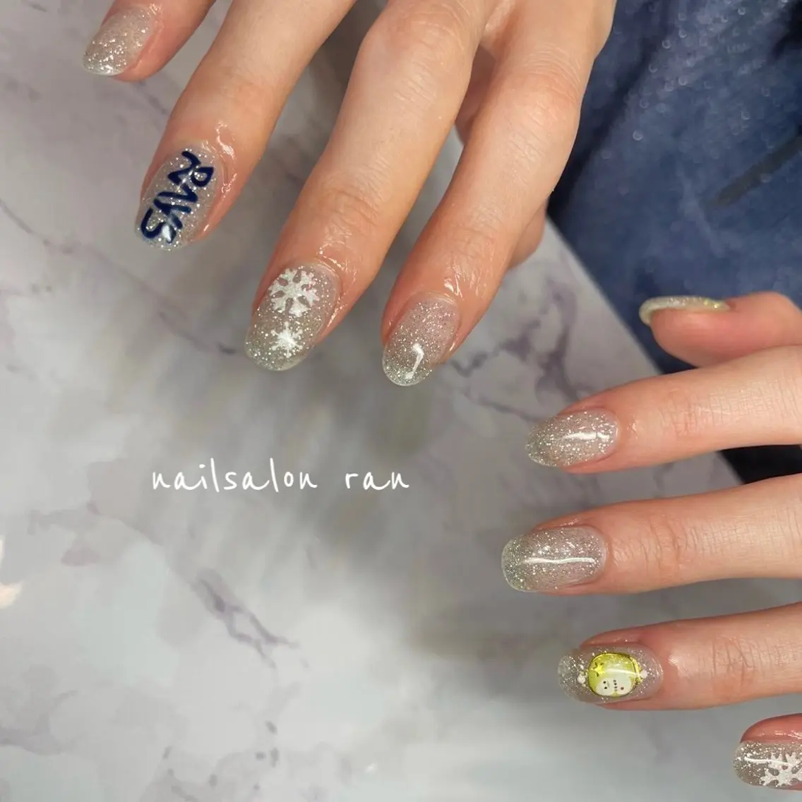 ネイル キラキラネイル ハンドネイル ハンドケア nailsalon ranのネイルデザイン