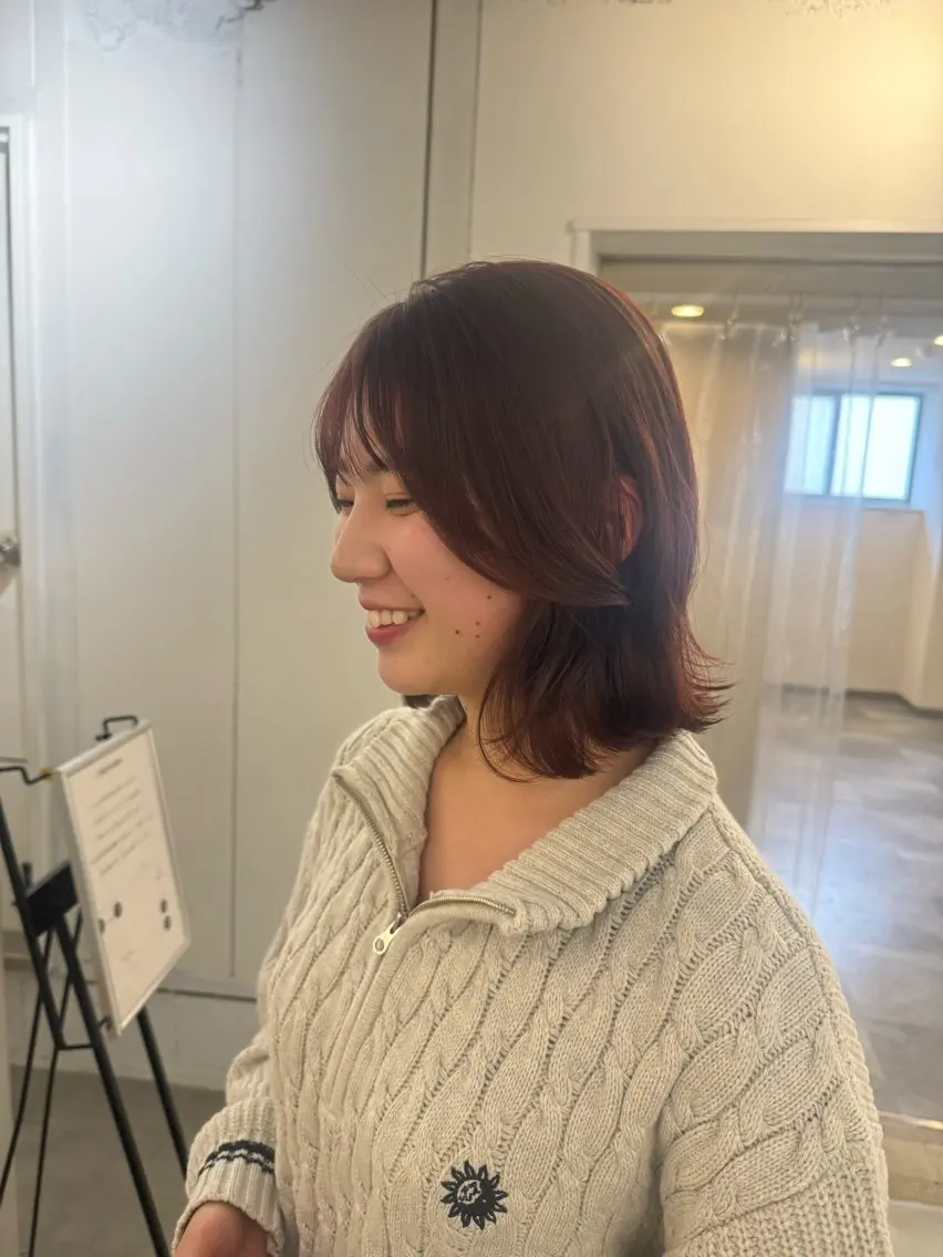 セミロング カット ヘアカラー トリートメント 新宿/顔周りカット +レイヤー=しずく♩のヘアスタイル