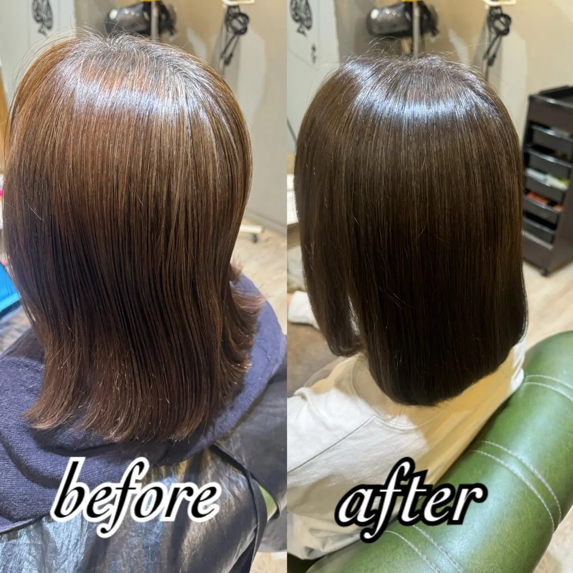 ミディアム カット ヘアカラー 🦋ふくい あやの🦋のヘアスタイル