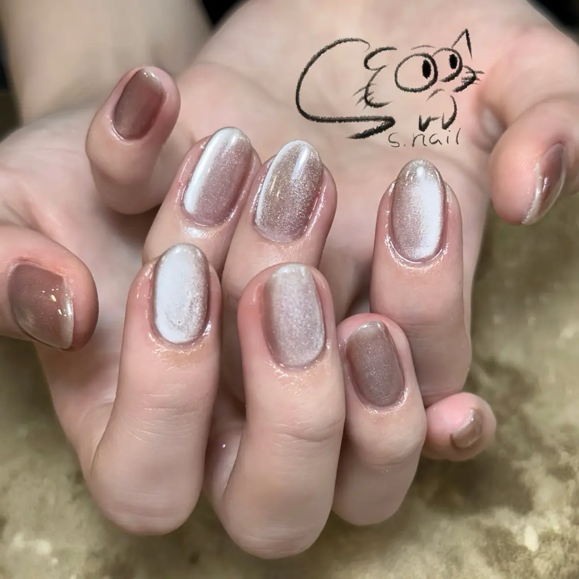 ネイル アートネイル チークネイル フレンチネイル グラデーション マグネットネイル S.nail _のネイルデザイン