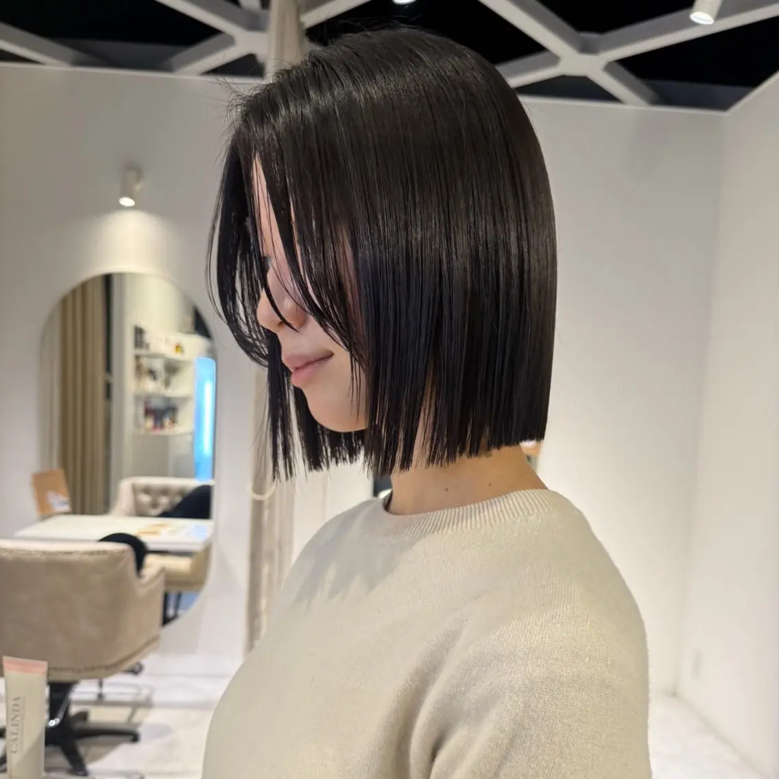 ショート 切りっぱなしボブ ボブ 髪質改善 BALANCE. 弥央のヘアスタイル