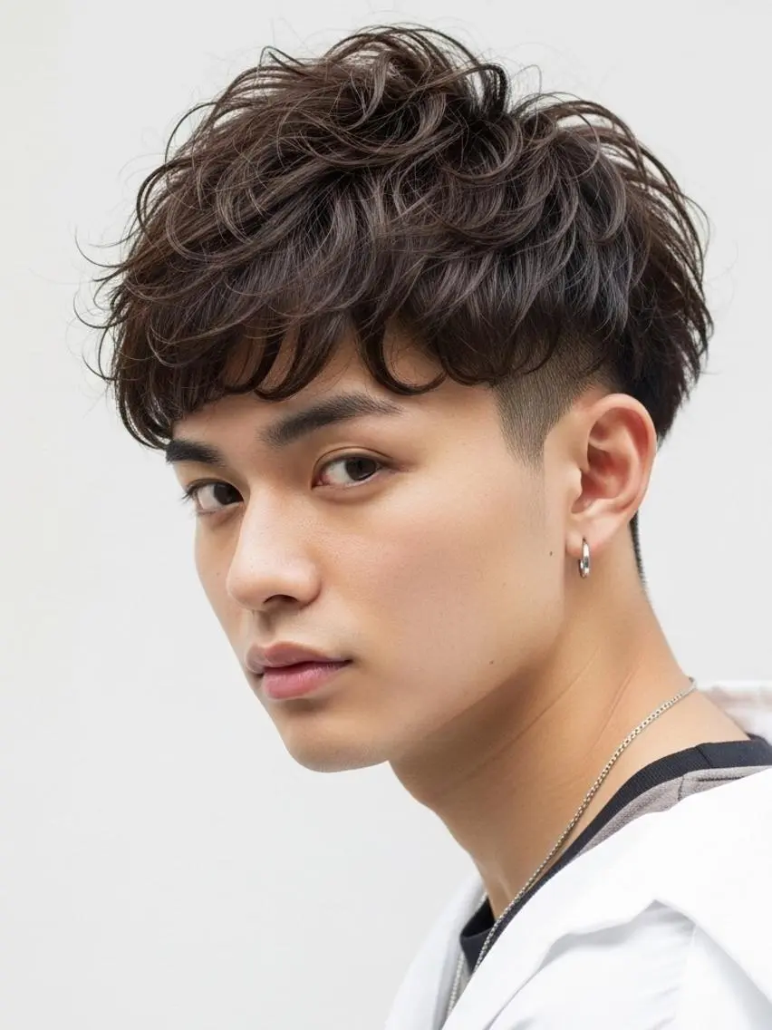 👑【メンズ人気No3!扱いやすさ抜群】メンズカット×パーマ×極上マーブケア🧴✨の写真