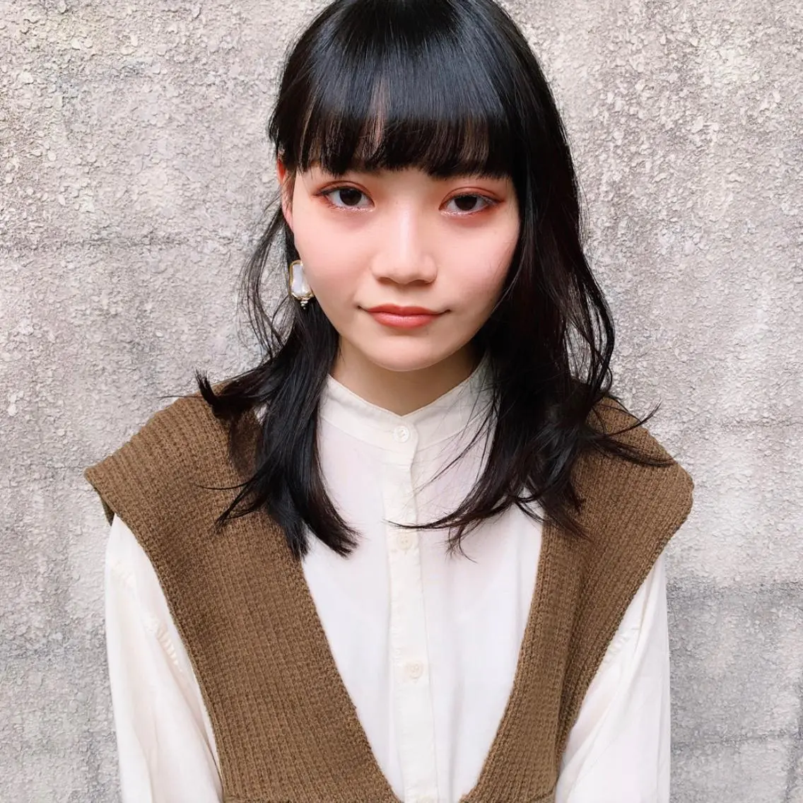 セミロング カラー 中川 竜誠のヘアスタイル