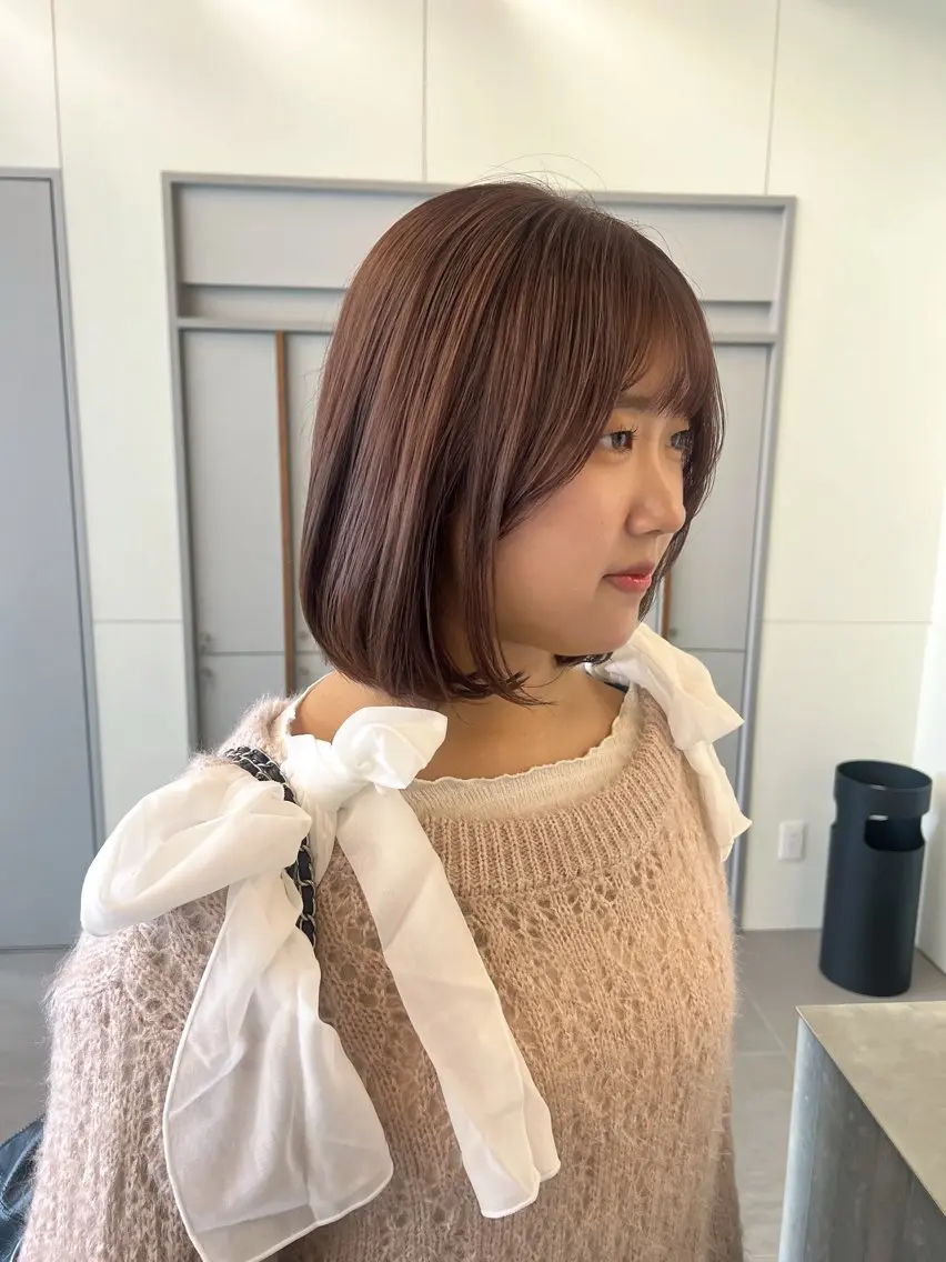 ミディアム カット ヘアカラー トリートメント 柔らかいカラー🎀 rinaのヘアスタイル