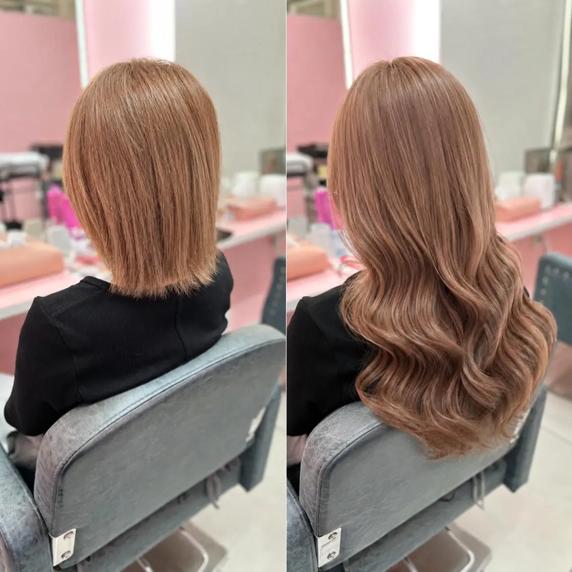 ロング エクステ 韓国風ヘア ヘアカラー エクステ SEASON 大阪梅田駅徒歩7分のヘアスタイル