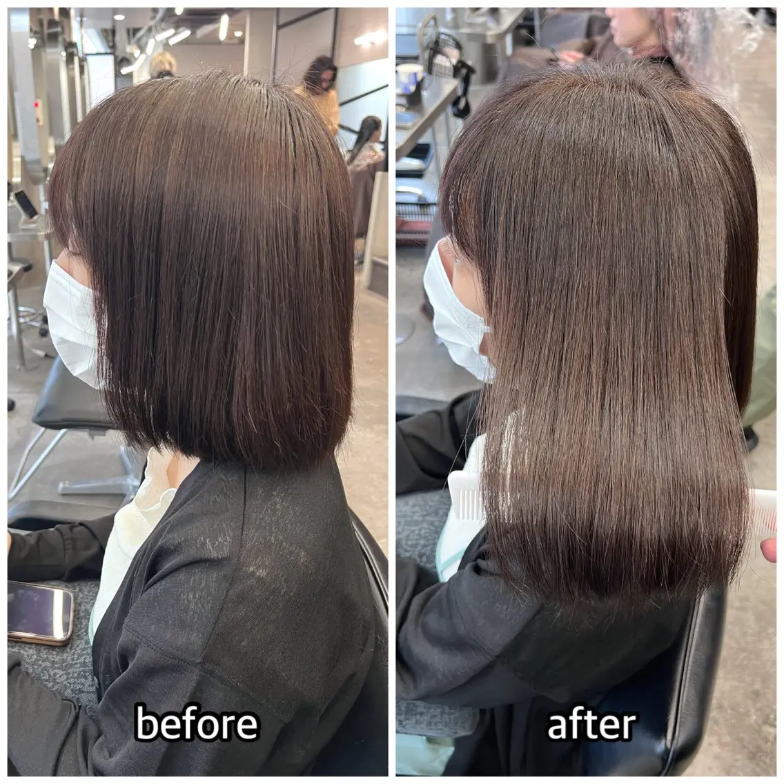 ミディアム カラー ボブ カット ヘアカラー トリートメント 🎈ムラ直しカラー レイヤー千葉🎈のヘアスタイル
