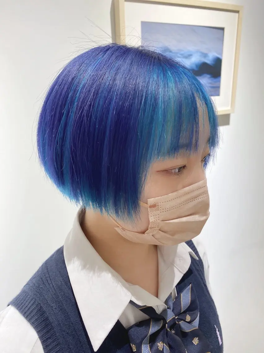 ショート カラー ブリーチ ハイライト⭐️上野 高広のヘアスタイル