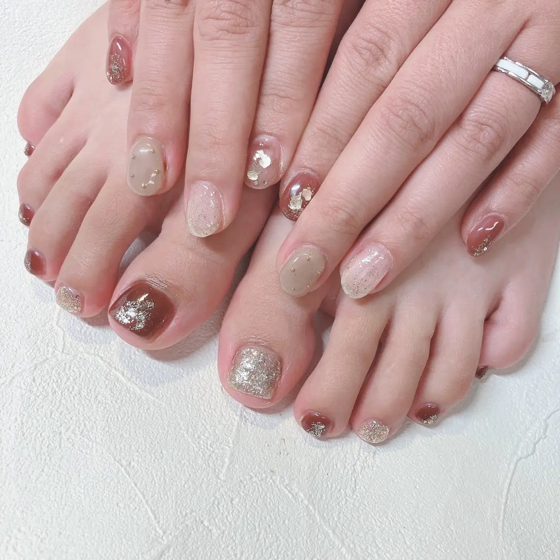 ネイル フットネイル ニュアンスネイル シンプルネイル nails 🎀meのネイルデザイン
