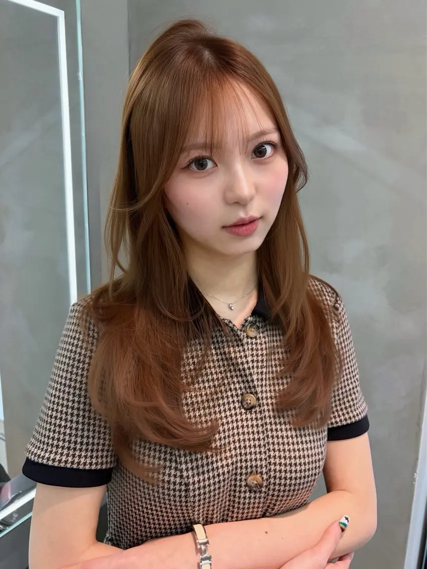ミディアム カラー ベージュカラー ブリーチ 透明感カラー ブリーチなしカラー 髪質改善 カット ヘアカラー トリートメント 【博多髪質改善】 吉村　清志のヘアスタイル