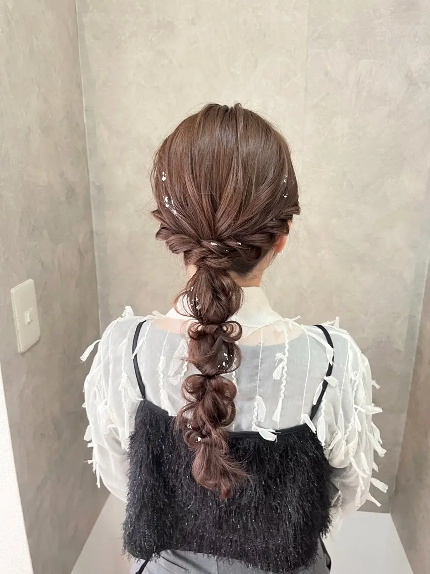 ロング ヘアアレンジ 参列♡デートゆるふわ ヘアメイク🎀みゆうのヘアスタイル