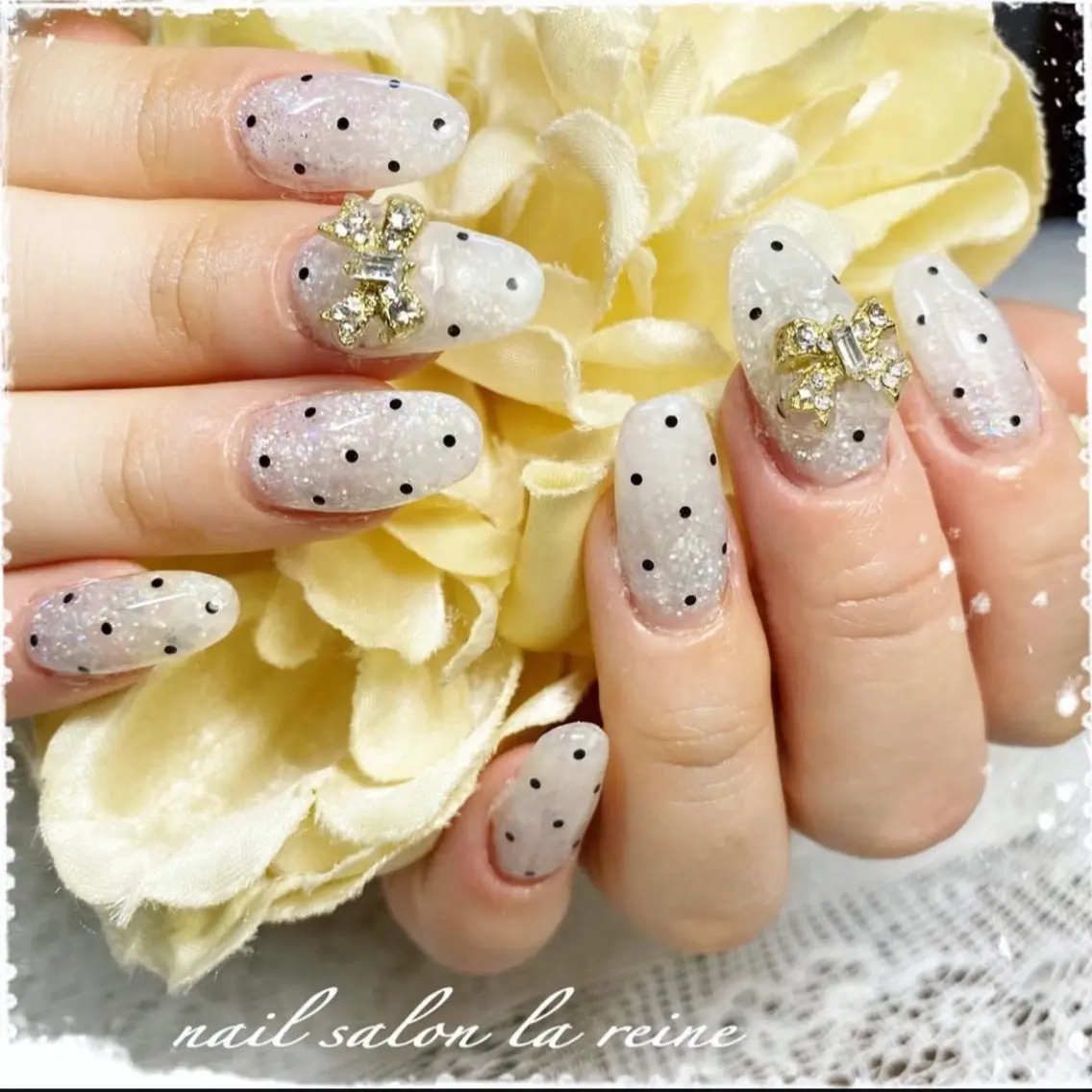ネイル ドット ラメ(グリッター) nail salon la reineのネイルデザイン