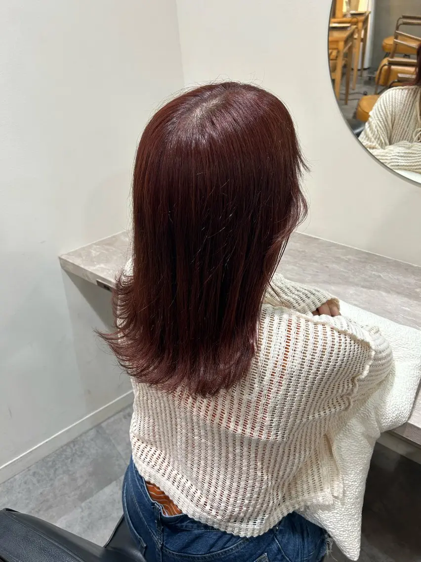 ミディアム カラー カット ヘアカラー 鍋島 平のヘアスタイル