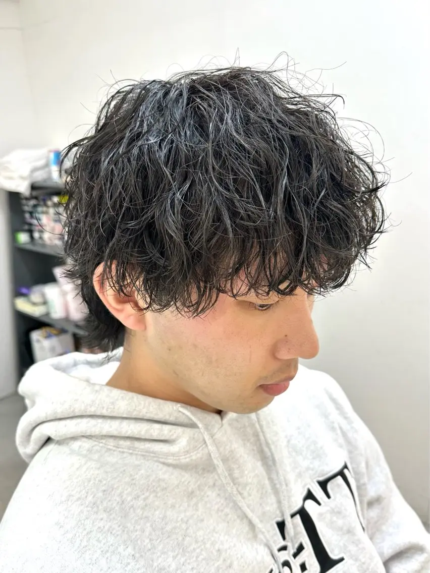 ショート パーマ メンズ 波巻きパーマ カット パーマ 渋谷/メンズ専門 美容師🍚ふみやのヘアスタイル