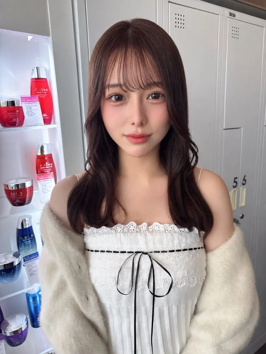 カラー ブリーチ ブラウンカラー 透明感カラー ブリーチなしカラー カット ヘアカラー カノエ小串店 /柚羽のヘアスタイル