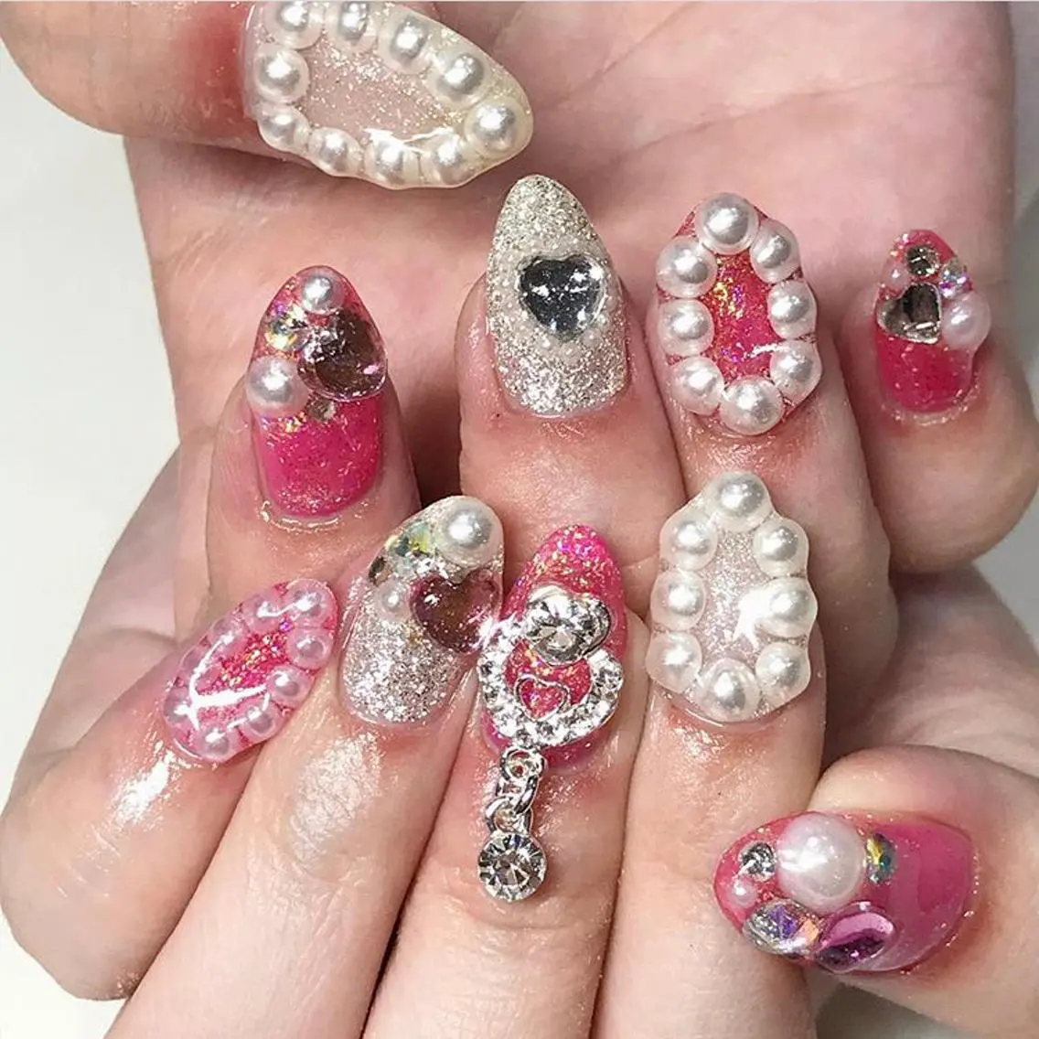 ネイル 渋谷／チップ長さ出し 👑アプレgel-xのネイルデザイン
