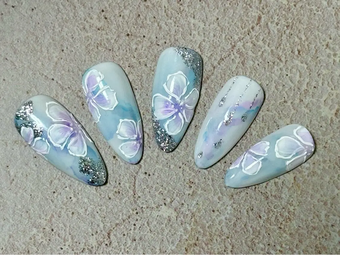 ネイル マグネットネイル ニュアンスネイル ワンカラーネイル 夏ネイル Mai’s nailのネイルデザイン