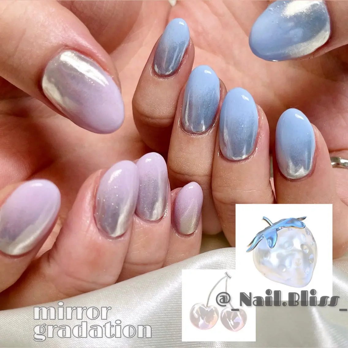 ネイル グラデーション ミラーネイル ハンドネイル NAIL BLISSのネイルデザイン