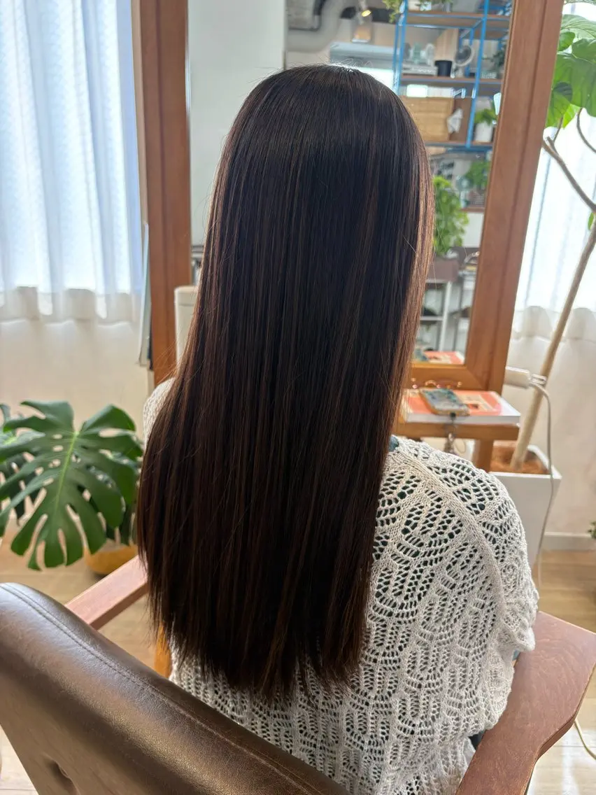 ロング 縮毛矯正 モデル募集/ yuna🤍🎀のヘアスタイル