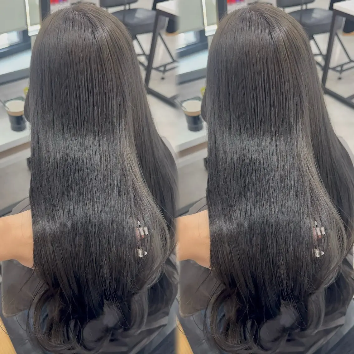 ロング カラー アッシュ アッシュブラウン ベージュカラー 黒髪 ブリーチ 赤み無し柔らかカラー 【梅田】madokaのヘアスタイル
