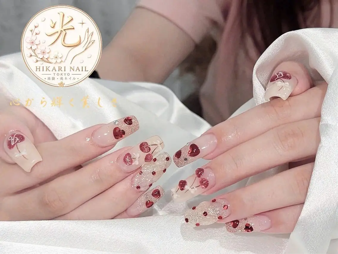 ネイル チークネイル 長さ出し フレンチネイル ガーリー ハロウィン ハンドネイル HikariNail Ikebukuroのネイルデザイン