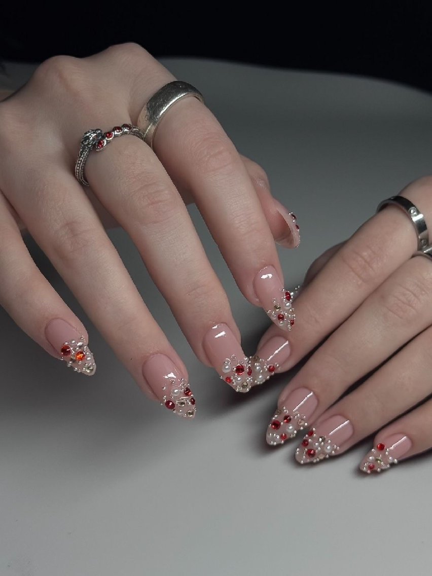 ネイル オーロラネイル 氷ネイル・うるうるネイル 韓国ネイル 水色 夏ネイル ハンドネイル kirakime nailのネイルデザイン