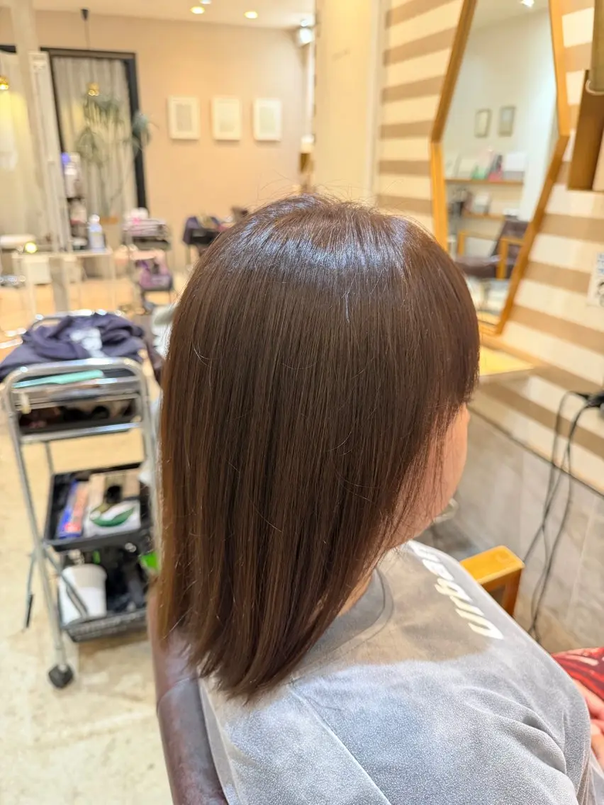 ミディアム カラー ヘアカラー 吉岡 勇海のヘアスタイル