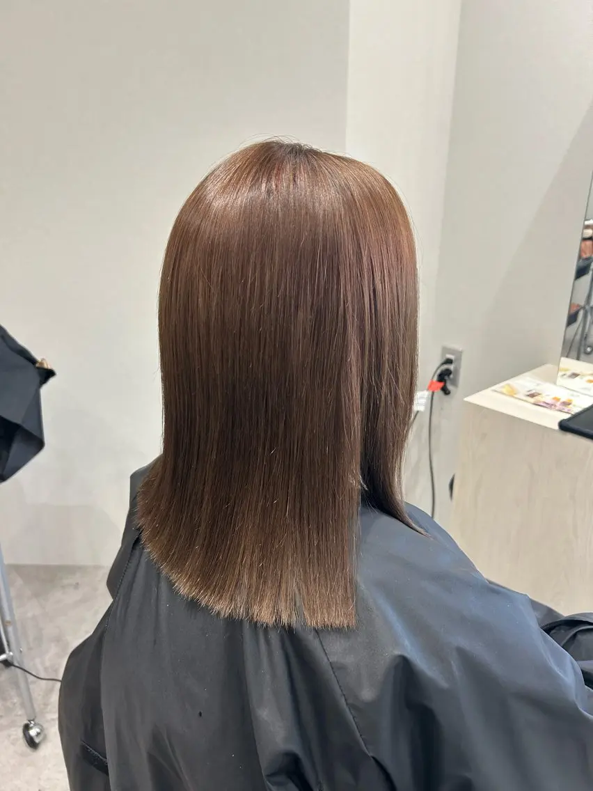 ミディアム カラー ヘアアレンジ ブラウンカラー ミルクティーブラウン ヘアカラー ボブ /ニュアンス/ satomi🧸💖のヘアスタイル