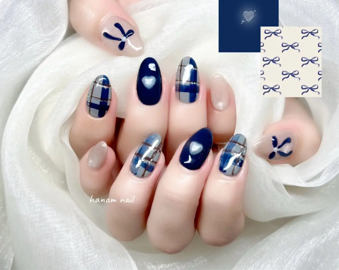 ネイル ハンドネイル hanam nail 🌿🩵ハナムネイルのネイルデザイン
