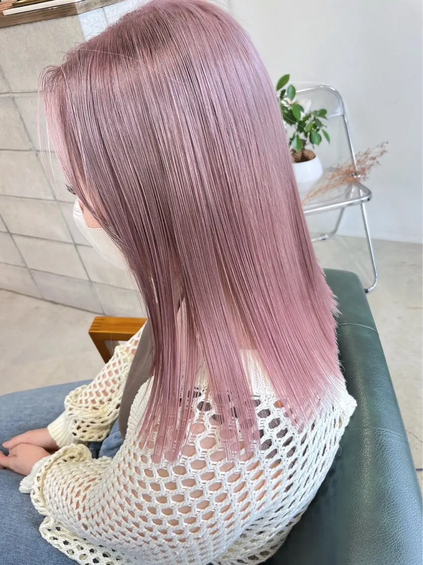 ロング ヘアカラー トリートメント カラー/ダブルカラー グレイカラー椿こはなのヘアスタイル