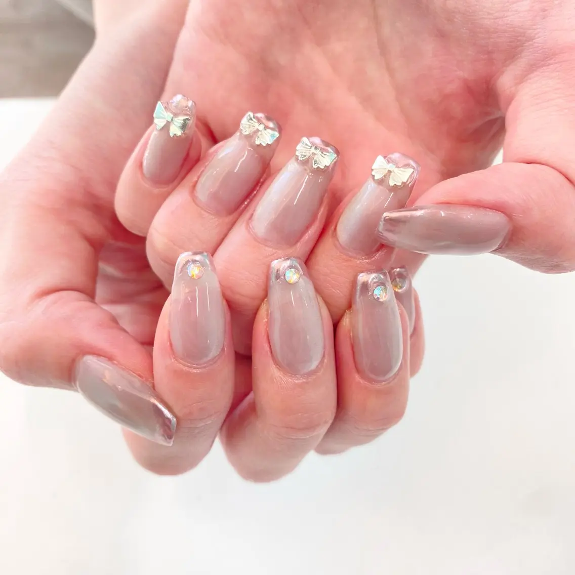 ネイル フレンチネイル ミラーネイル ハンドネイル Kira-ra💎 KIRARIのネイルデザイン