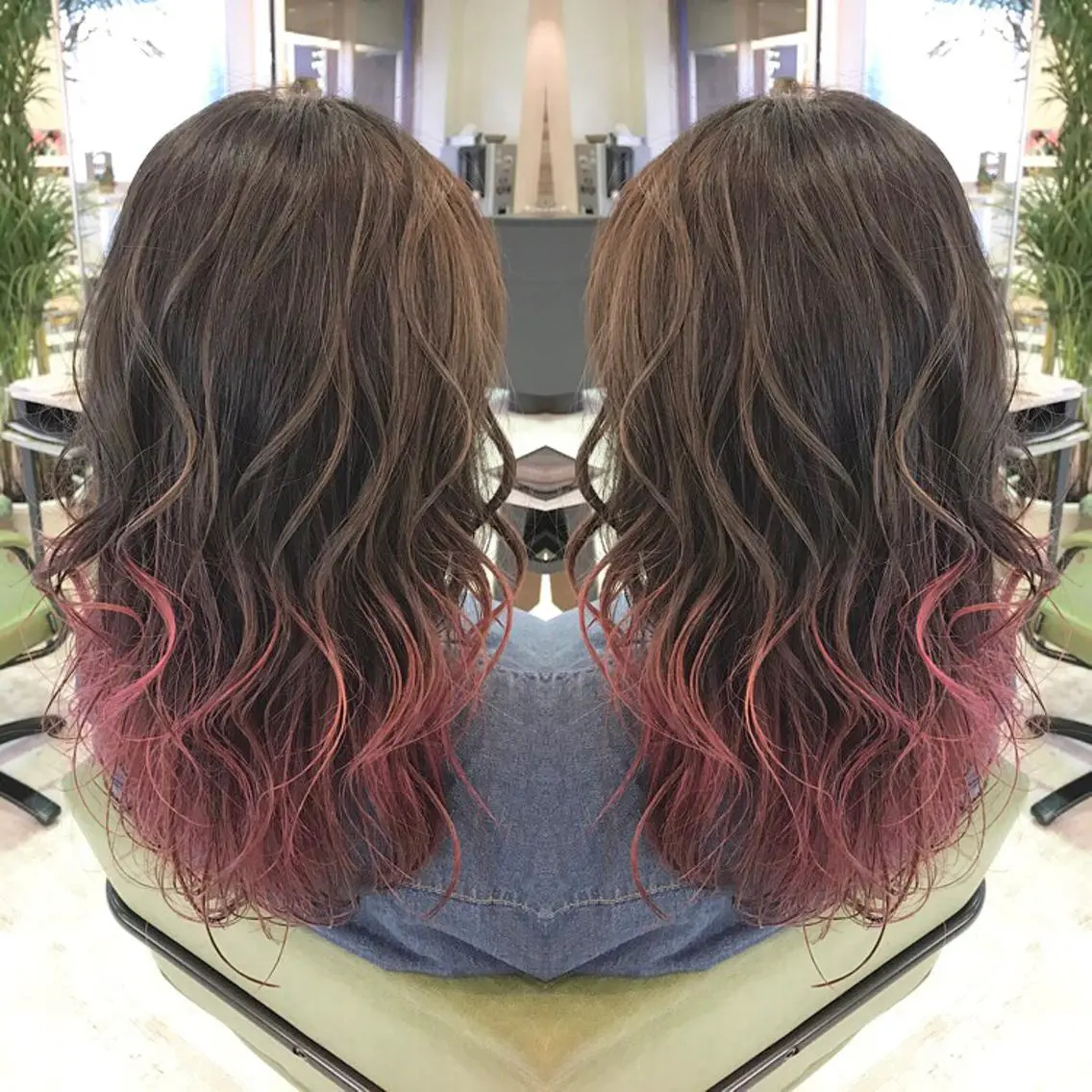 カラー グラデーションカラー グレージュ ピンクカラー 青木 茂樹⭐️ 透明感カラーのヘアスタイル