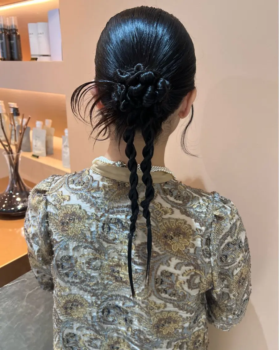ロング カラー ヘアアレンジ ヘアセット ✨カチモリ✨レイヤー 韓国ヘア🇰🇷ゆいのヘアスタイル