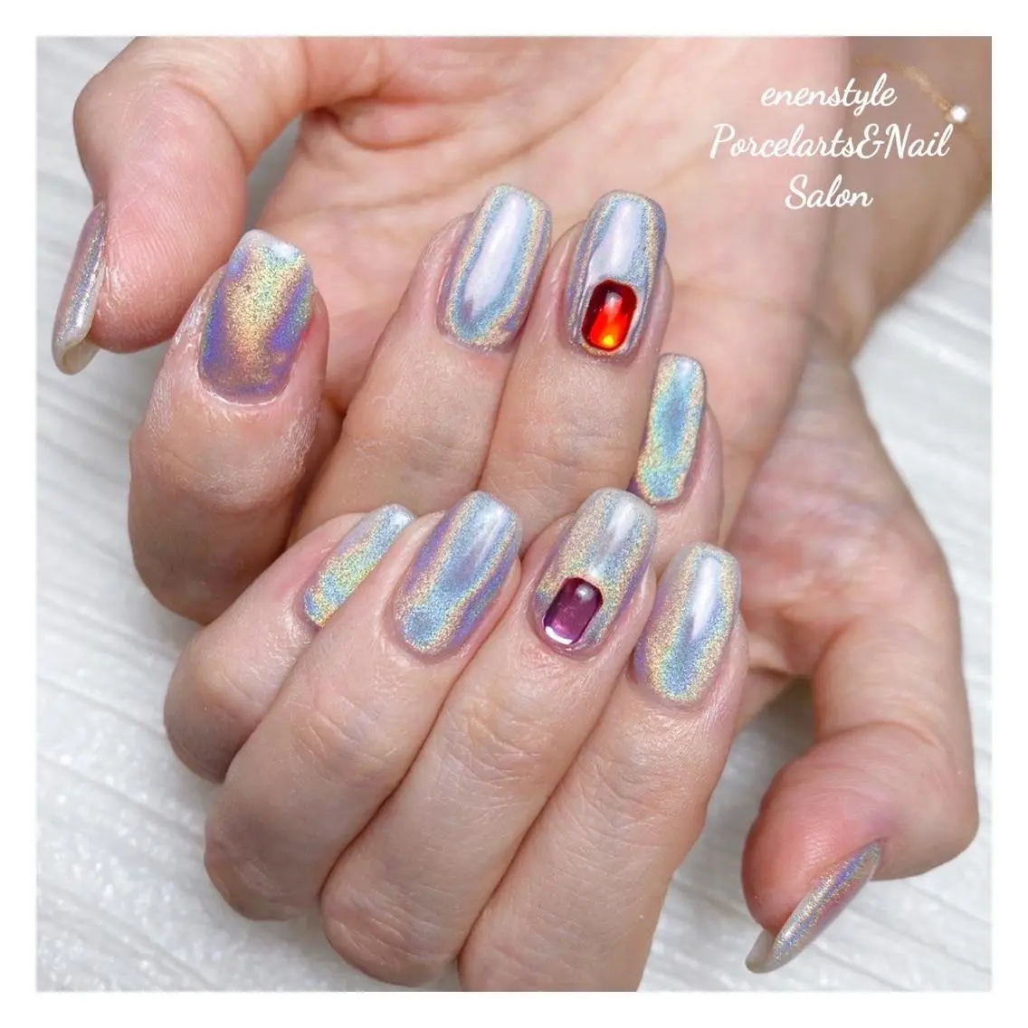 ミディアム ネイル 🐾enen style 🐾のネイルデザイン