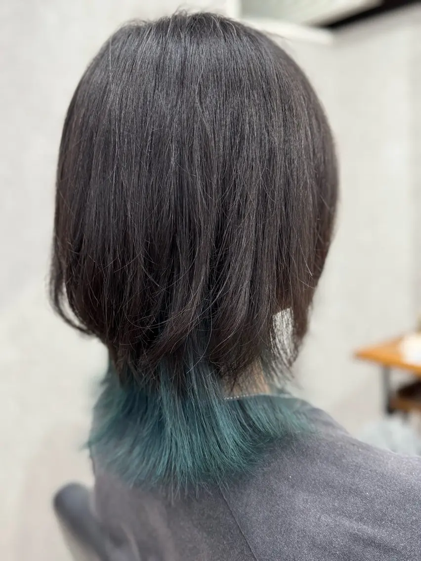 ミディアム カラー インナーカラー ウルフカット カット ヘアカラー ✨ハイトーン カラー福岡拓也✨のヘアスタイル