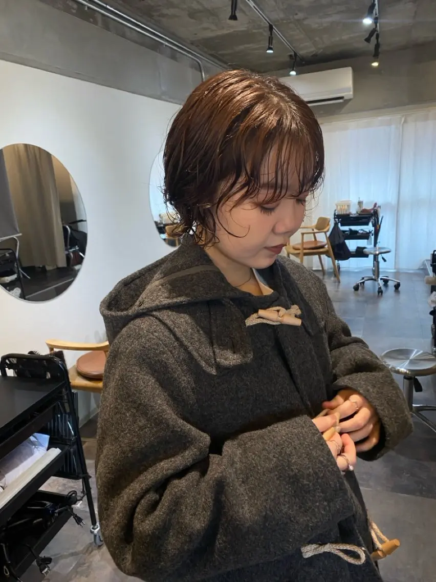 ショート カット パーマ みやけ ひなのヘアスタイル