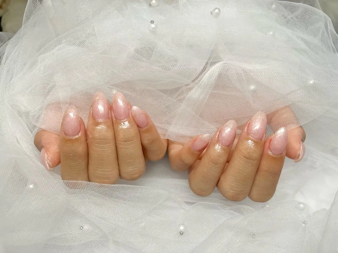 ネイル ラメ(グリッター) ピンク SALON ELVI.のネイルデザイン