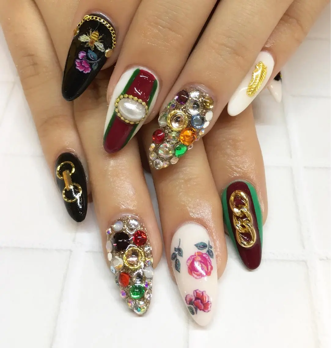 ネイル フラワーネイル 持ち込み スカルプネイル nail salon Soeurのネイルデザイン