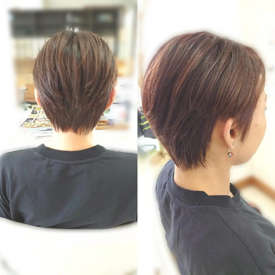ショート カラー レッドカラー ショートヘア キンジョウ エナミのヘアスタイル