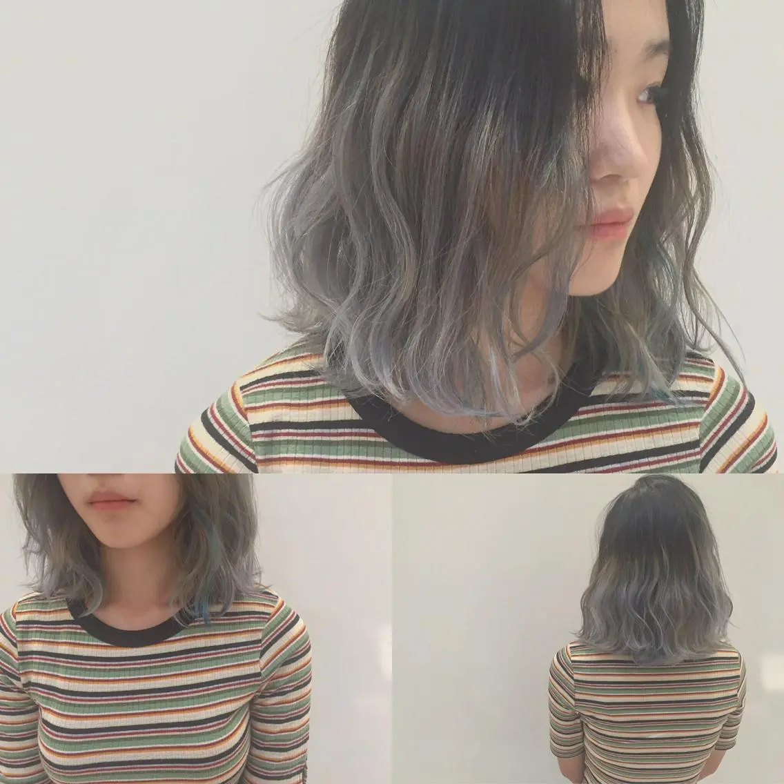 ショート ミディアム セミロング カラー パーマ ブリーチ シルバー ハイトーン×髪質改善 KENTAのヘアスタイル