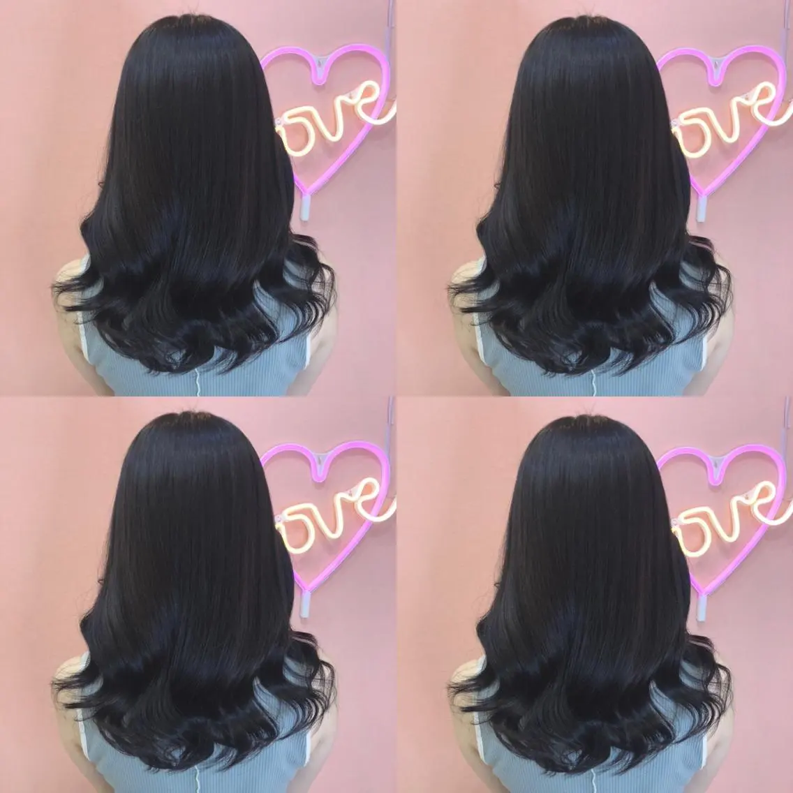 セミロング カラー 黒髪 ブルーカラー ブルーブラック 🌷MAYU 🌷のヘアスタイル