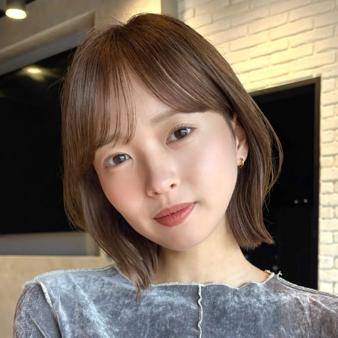 ショート カラー ベージュカラー 透明感カラー ボブ くびれヘア カット ヘアカラー トリートメント 顔まわり🥨レイヤー /透明感/水口舞奈のヘアスタイル