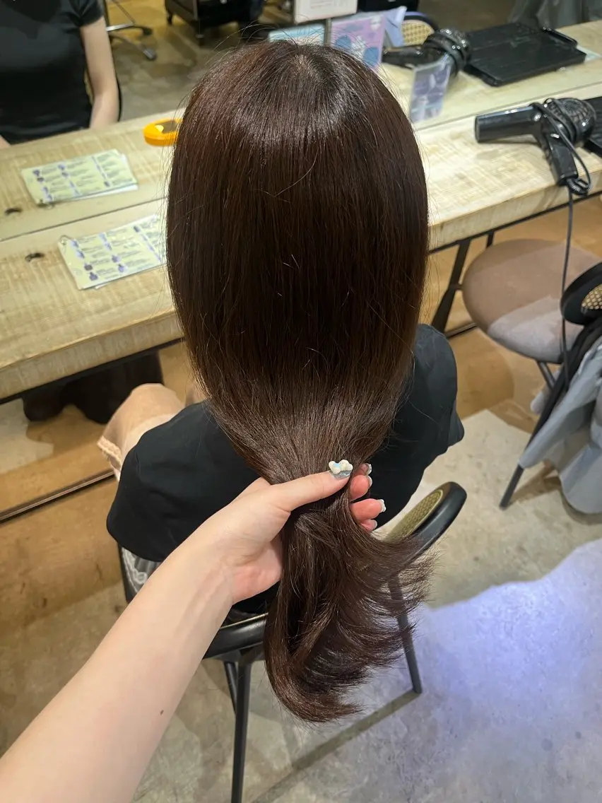 ロング カット ヘアカラー トリートメント 小顔カット/韓国 カラー🌙shikiのヘアスタイル