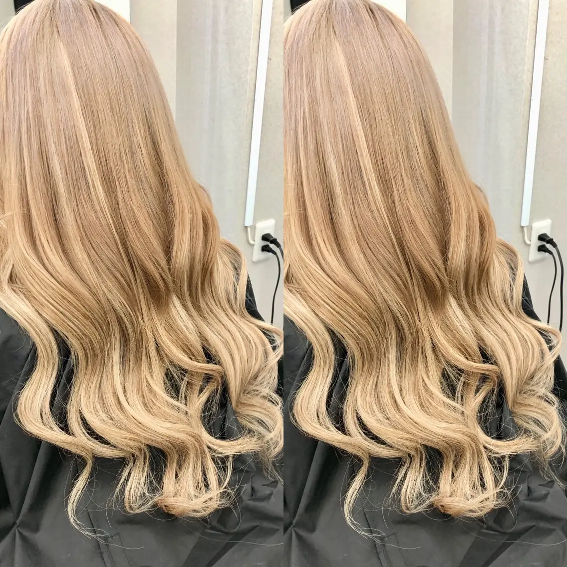 ロング カラー ヘアアレンジ シールエクステ バレイヤージュ ブリーチ ブロンド ハイライトカラー レイヤー/エクステ alpha下妻のヘアスタイル