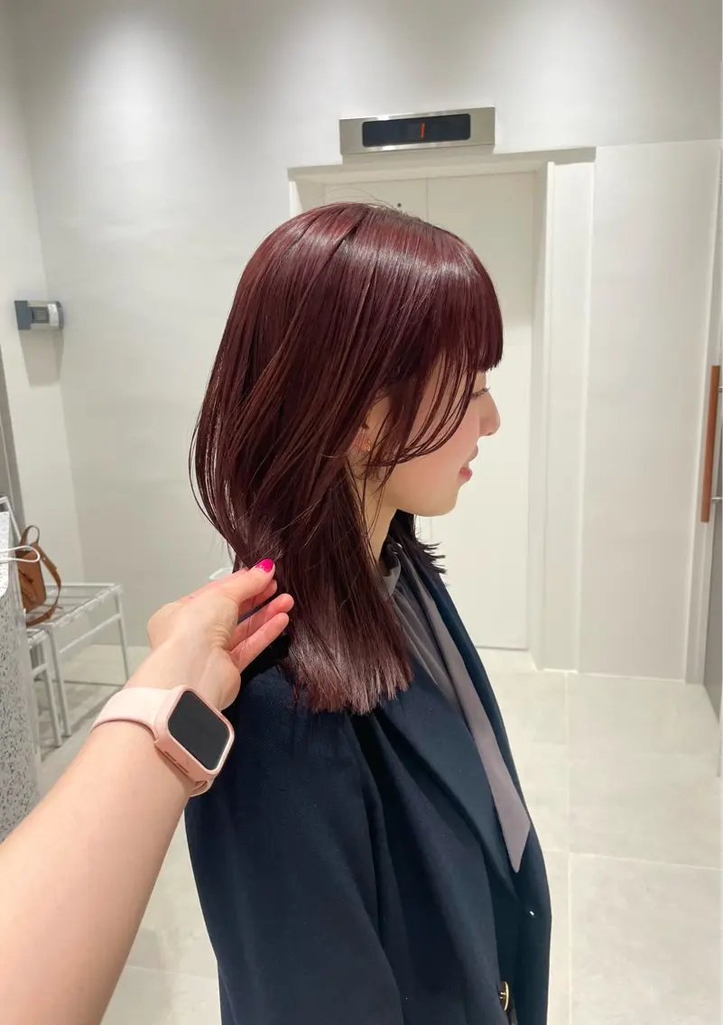 ミディアム カット ヘアカラー トリートメント minatsu 東京の技術を京都でのヘアスタイル