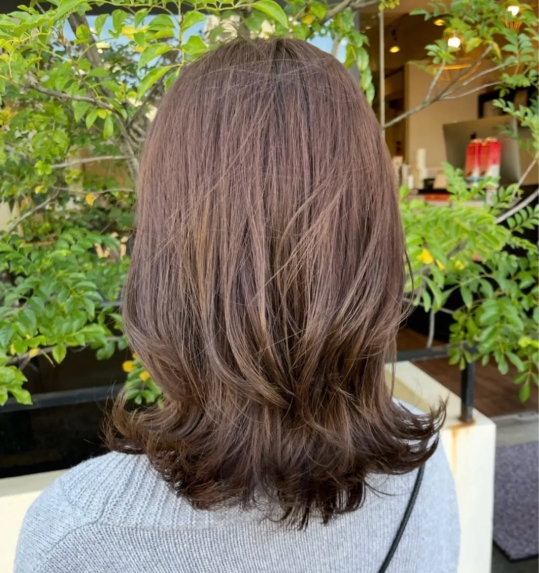 ミディアム カット ヘアカラー ショート×髪質改善 西梅田Kaiのヘアスタイル
